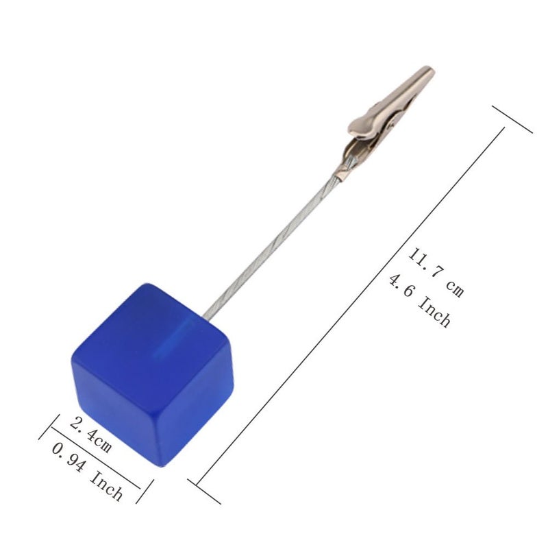 Xiaoyztan 10 Pcs Deep Blue Resin Cube Base Place Card Holder Alligator Clip Note Table Stand for Wedding Party or Meeting Displaying Alligator Clip Note Holder - Image 2