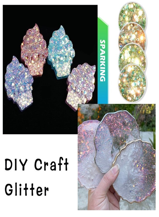 Matio Glitter Opal Chunky, Set of 12 Colors Magical, Mixed Iridescent Holographic Fine Powder 5ml Each, Bulk Nail Flakes, Mermaid Sequins for Snow Globe Cup, Supplies Art, Crafts F - Image 5
