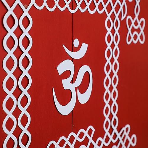 Desi Favors White Ratham Muggu Cutout | Varalakshmi Vratam, Ganesha Cutouts Decor | Indian Rangoli Kolam Pooja, Diwali, Wedding Decor | Indian Golu Decorations | 36x33 in - 26x11.5 in (Pack of 1) - Image 4
