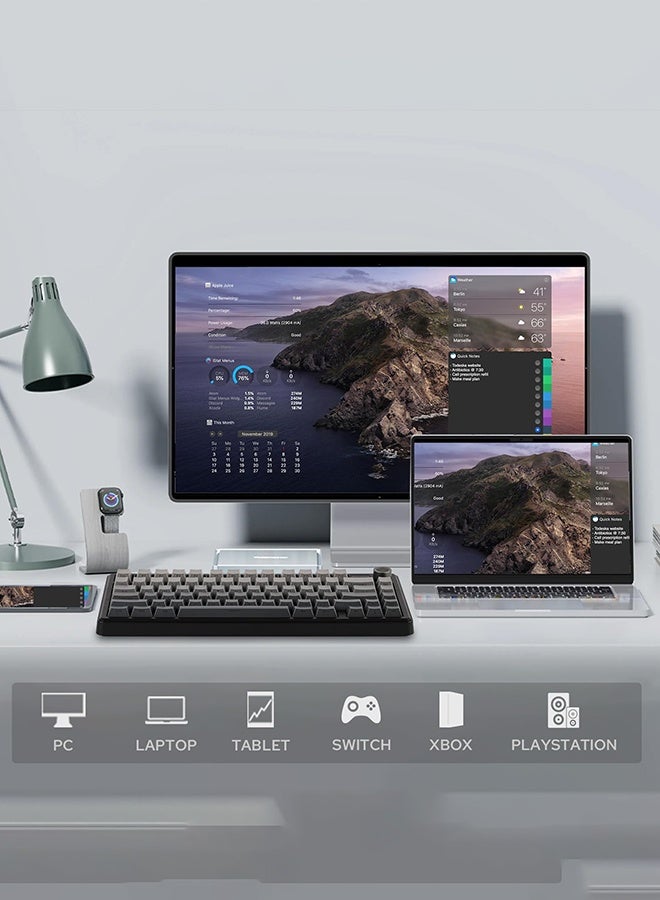 F75 MAX Tri-Mode Wireless Gaming Keyboard, TFT Screen, Knob, Hot Swappable, 2.4GHz/Type-C/BT5.0, Gasket Creamy, for PC/Mac/Office/Gaming (Black Gradient) - Image 3
