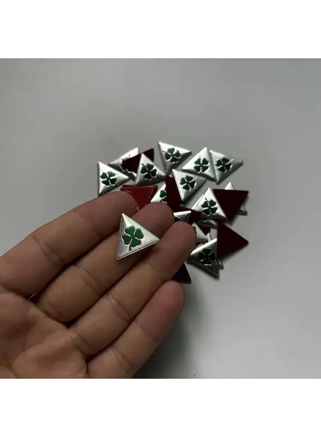 1 قطعة شارة شعار داخل السيارة من النفل الأخضر رباعي الأوراق - Image 1