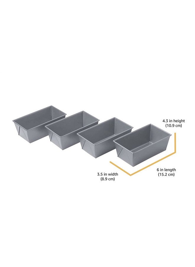 chicago metallic Chicago Metallic Commercial II Non-Stick Mini Loaf Pans, 5-3/4 by 3-1/4 by 2-1/4-Inch, Gray , 4 Count (Pack of 1) - Image 2