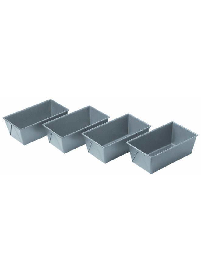 chicago metallic Chicago Metallic Commercial II Non-Stick Mini Loaf Pans, 5-3/4 by 3-1/4 by 2-1/4-Inch, Gray , 4 Count (Pack of 1) - Image 1