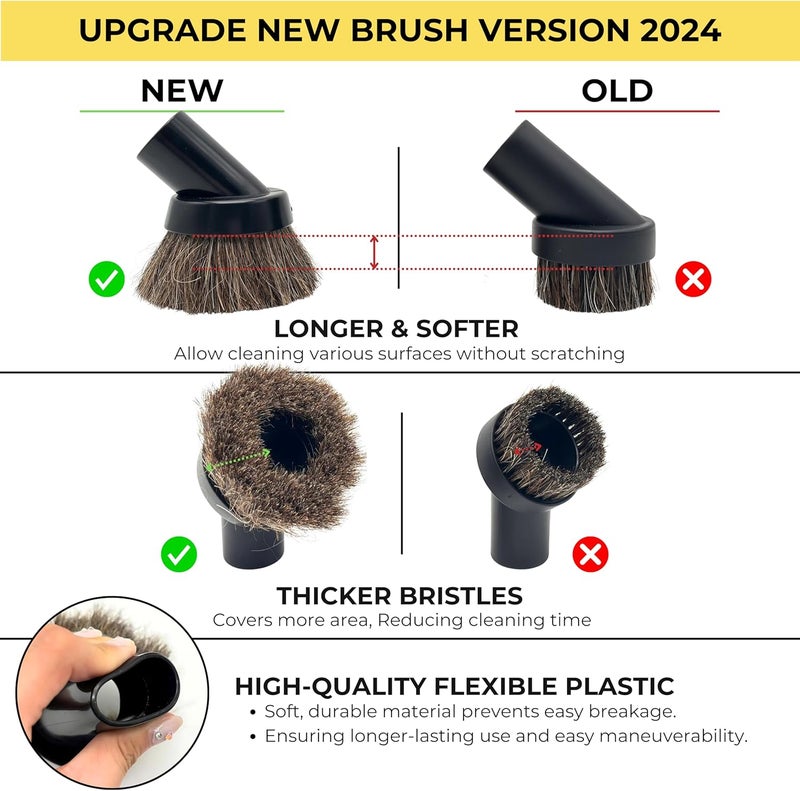 GHAMADE Vacuum Attachments & Brushes for Dyson V7 V8 V10 V11 V15 Gen5: Flexibible Crevice Tool, Horsehair Vacuum Attachment, Traceless Dust Brush (Home, Car Detailing & Corner Cleaning Set) - Image 4