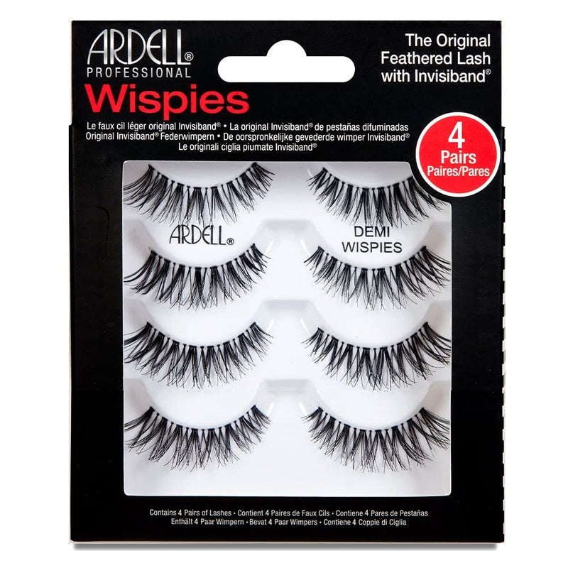 ARDELL Ardell Demi Wispies False Eyelashes, Black - Full Volume Demi Wispies, Reusable Strip Lashes for Eye Makeup Enhancement, 1 Pack