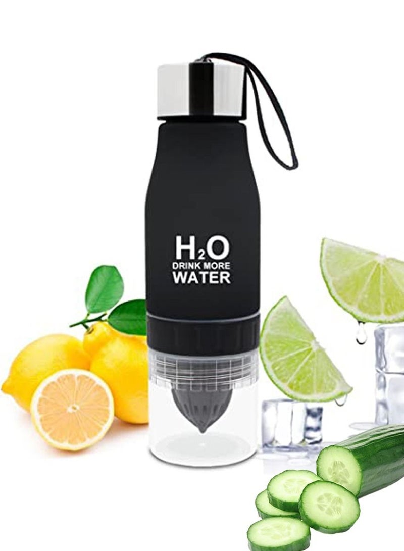 Generic Water Bottle For Healthy and Stylish Lifestyle, Gym Water Bottle, Yoga Workout Water Bottle, Perfect For Detox Water, Healthy Drinks, Fitness, Travel, 650 ml Fruit Infuser Bottle With Carrying Strap  - Image 1