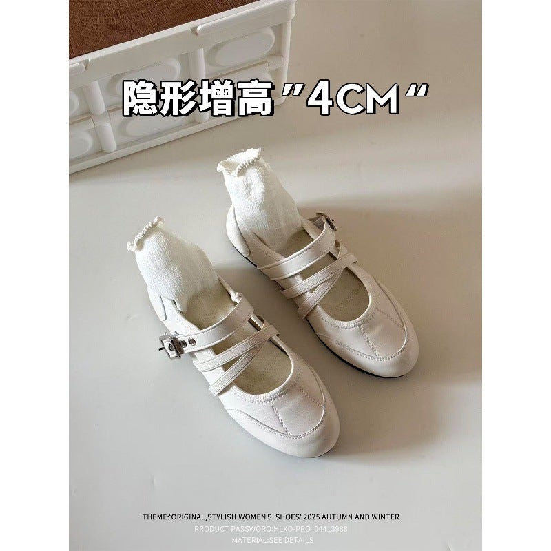 Women's Sheepskin French Ballet Trainer Mary Jane Flats - Image 2