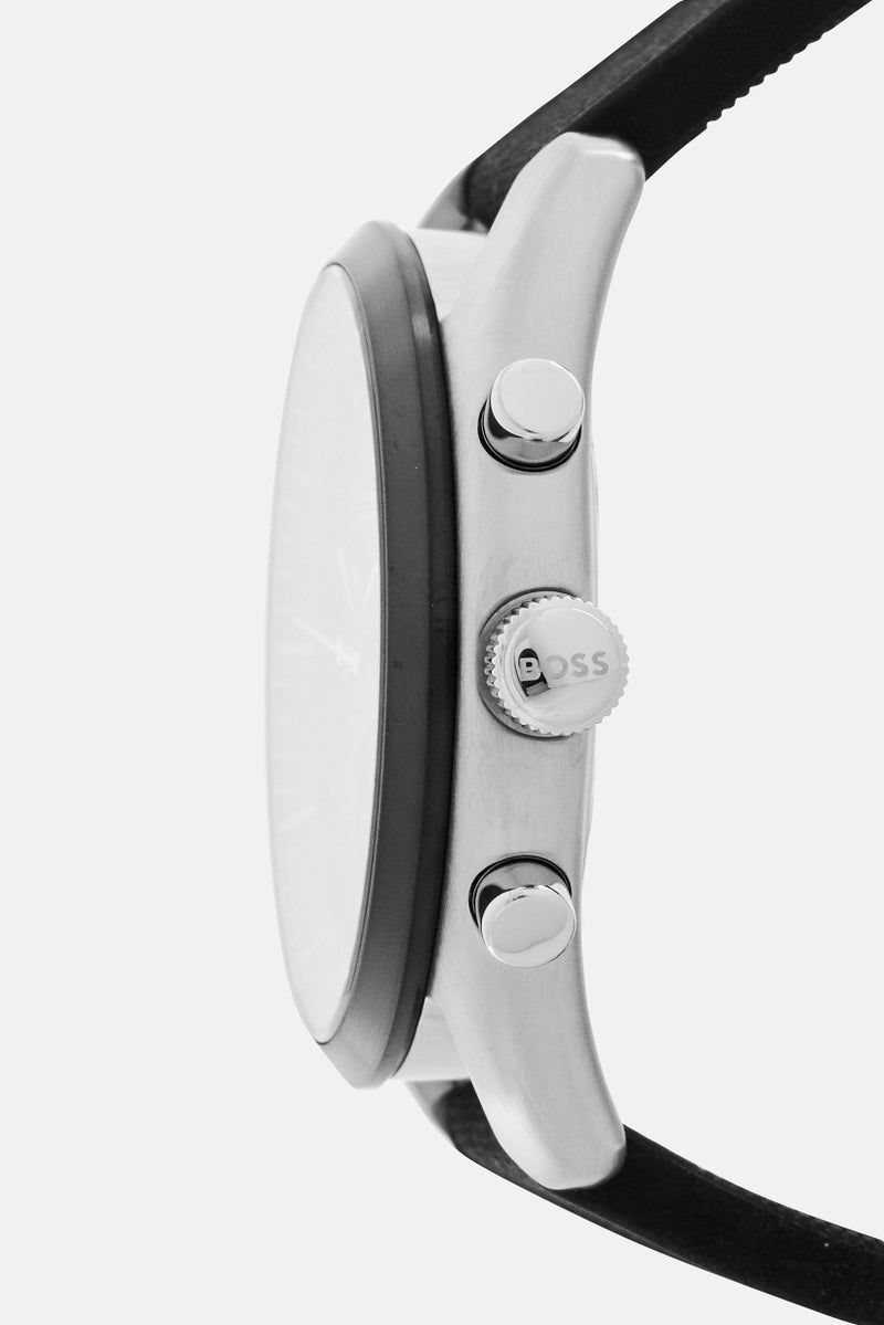 BOSS Men 1514091 Round  Analog Watch 44 mm, Black  - Image 4