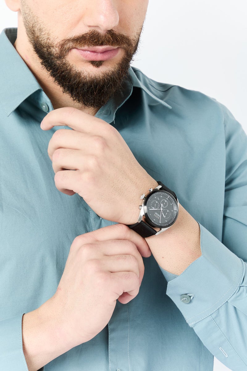 BOSS Men 1514091 Round  Analog Watch 44 mm, Black  - Image 2