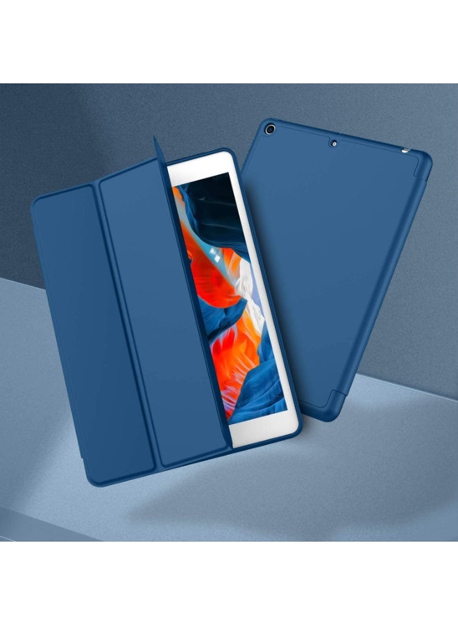 YoYoTech iPad 9 2021(9th Gen) iPad 8 2020(8th Gen) / iPad 7 2019(7th Gen)10.2 Tri-Fold Case Flip Cover with Multi Viewing Angles Stand | Pencil Holder | Heat Dissipation | TPU Back cover- Blue - Image 2