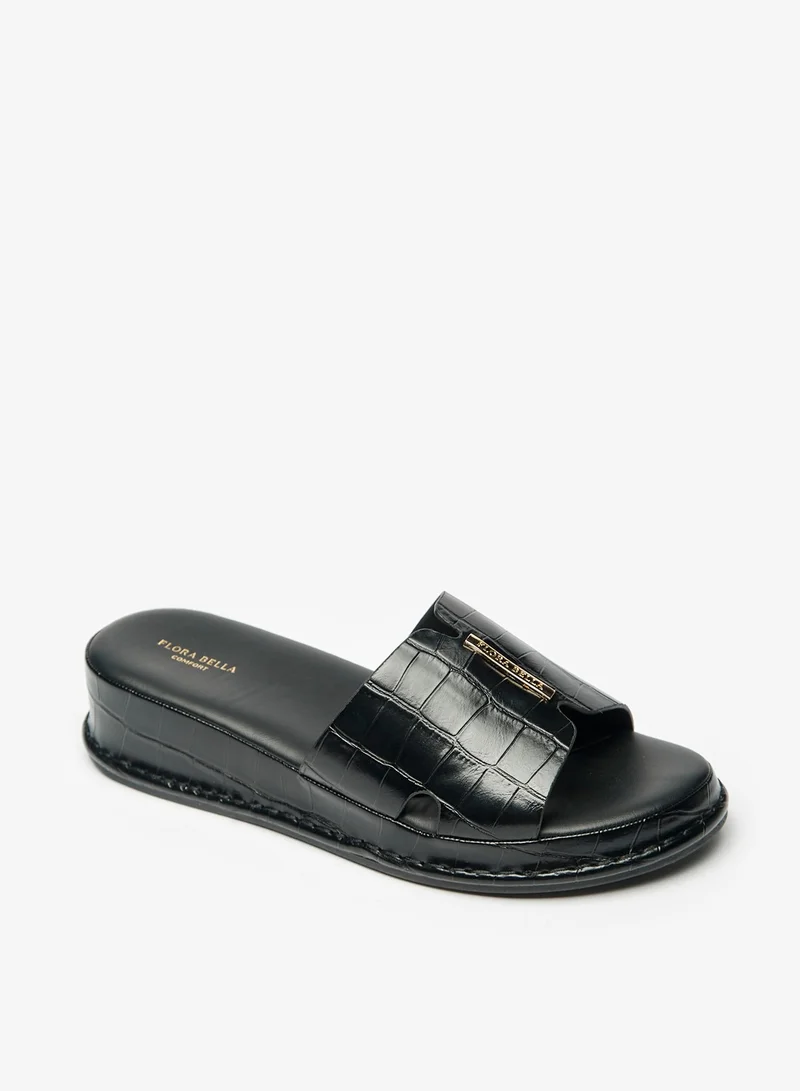 فلورا بيلا من شو إكسبرس Women Textured Slip-On Platform Heels Sandals