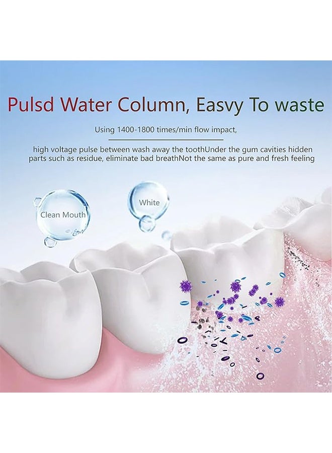Water Flosser Teeth Irrigator with 3 Modes Cordless Water Teeth Cleaner with 4 Replacement Sprinkler Heads IPX1 Waterproof Rechargeable Portable Travel Home Stand Bridge Care - Image 4