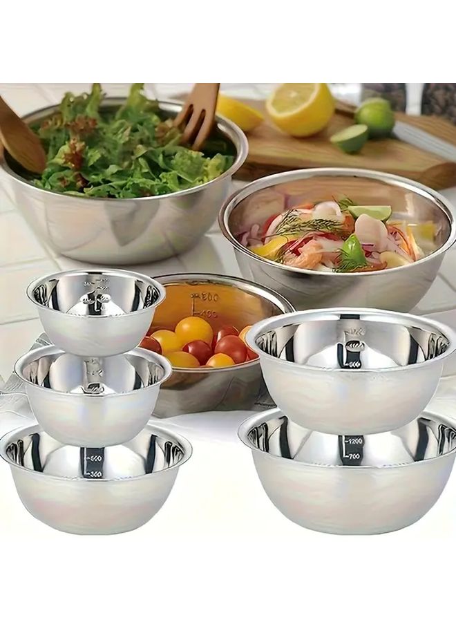 5 Pieces Stainless Steel Mixing Bowl Set With Lids Rust Resistant For Kitchen Baking Food Preparation Vegetable And Fruit Storage Ideal For Christmas Halloween Easter Thanksgiving - Image 1