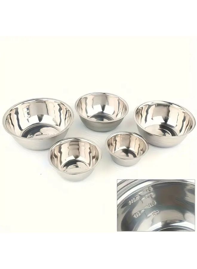 5 Pieces Stainless Steel Mixing Bowl Set With Lids Rust Resistant For Kitchen Baking Food Preparation Vegetable And Fruit Storage Ideal For Christmas Halloween Easter Thanksgiving - Image 4