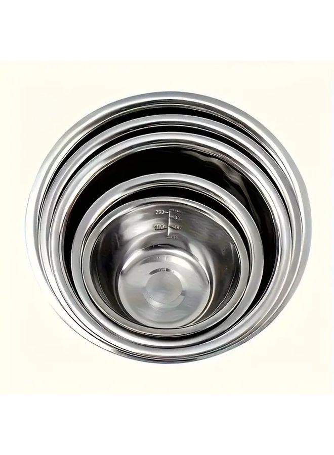 5 Pieces Stainless Steel Mixing Bowl Set With Lids Rust Resistant For Kitchen Baking Food Preparation Vegetable And Fruit Storage Ideal For Christmas Halloween Easter Thanksgiving - Image 5