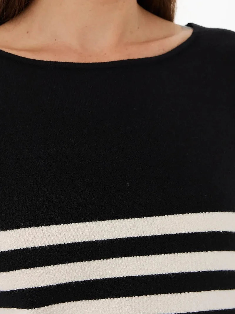 HICCUP Striped Basic Knit Sweater