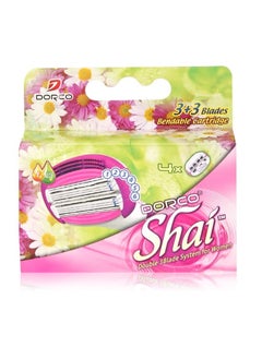 DORCO Dorco Shai 6 Blade Razor Cartridges Only - 4 Cartridges, Premium Precision Blades for a Smooth Shave, Compatible with Shai Razors, Ideal for Daily Grooming and Travel 