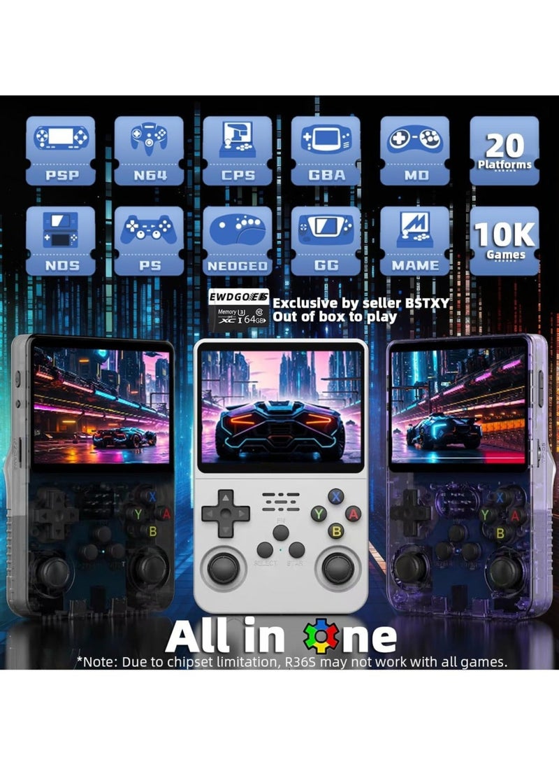 ماركة غير محددة - R36S جهاز ألعاب ريترو محمول بنظام Linux مع بطاقة TF سعة 128 جيجابايت، محمل مسبقًا بأكثر من 15000 لعبة، جهاز ألعاب فيديو ريترو بشاشة IPS بحجم 3.5 بوصة (أسود 128 جيجابايت) - Image 1