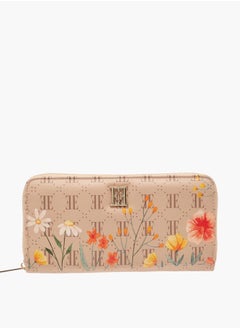 ELLE Women Monogram Floral Print Wallet with Zip Closure  - Image 1