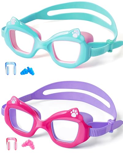 EverSport Kids Swim Goggles 2 Pack, Anti-Fog, Leakproof, UV Protection 180° Clear Wide View No-Pull Strap Water Goggles Pool Swimming Goggles Ages 3-14 6-14 3-6 4-7 8-12 8-14, Boys Girls & Toddler - Image 1