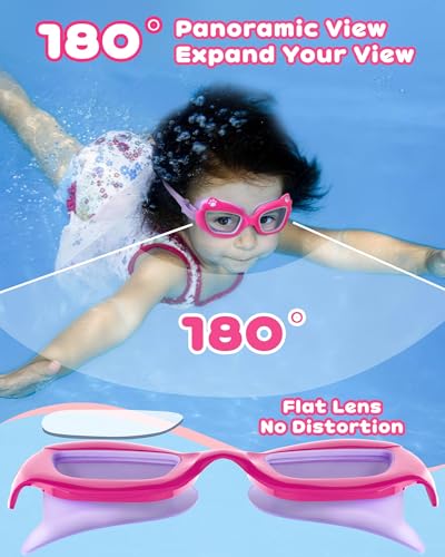 EverSport Kids Swim Goggles 2 Pack, Anti-Fog, Leakproof, UV Protection 180° Clear Wide View No-Pull Strap Water Goggles Pool Swimming Goggles Ages 3-14 6-14 3-6 4-7 8-12 8-14, Boys Girls & Toddler - Image 5