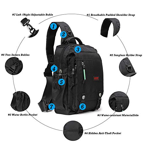 NICGID Sling Bags Chest Shoulder Backpacks, 13.3'' Laptop Backpack Crossbody Messenger Bag Travel Outdoor Men Women - Image 3