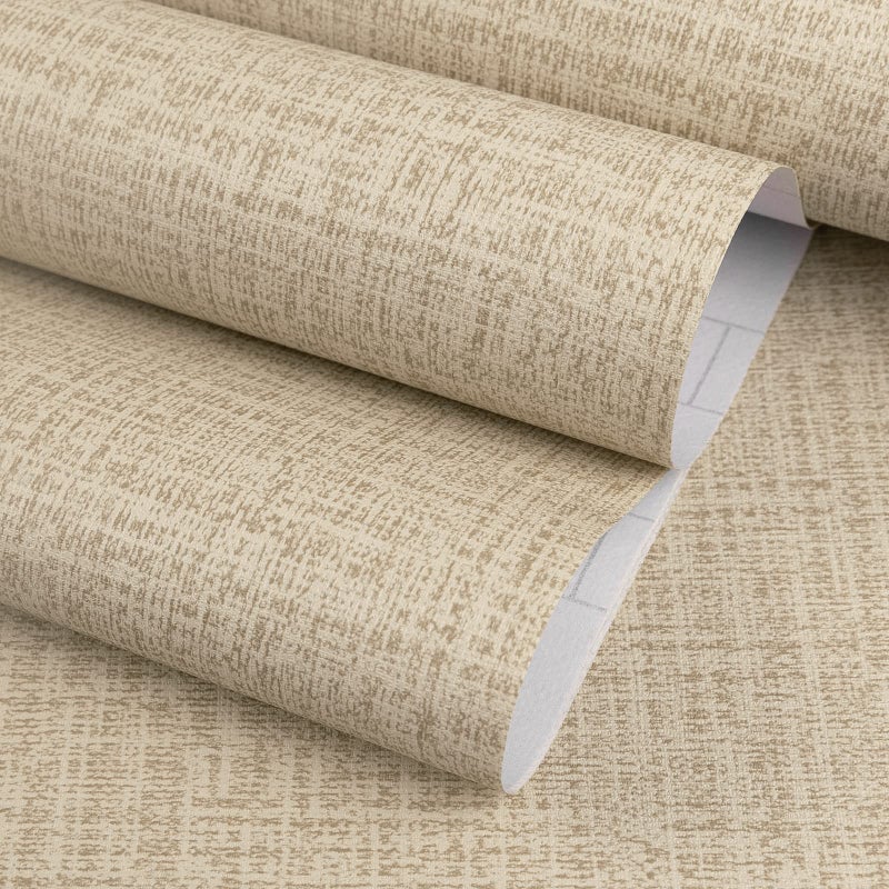 Tanone Khaki Contact Paper Peel And Stick  Grasscloth Contact Paper Self Adhesive Removable Wallpaper  Fabric Linen Thickened Wall Paper Decorative For Wall Cabinets Drawers Kitchen 15.8 "" W X394 L - Image 1