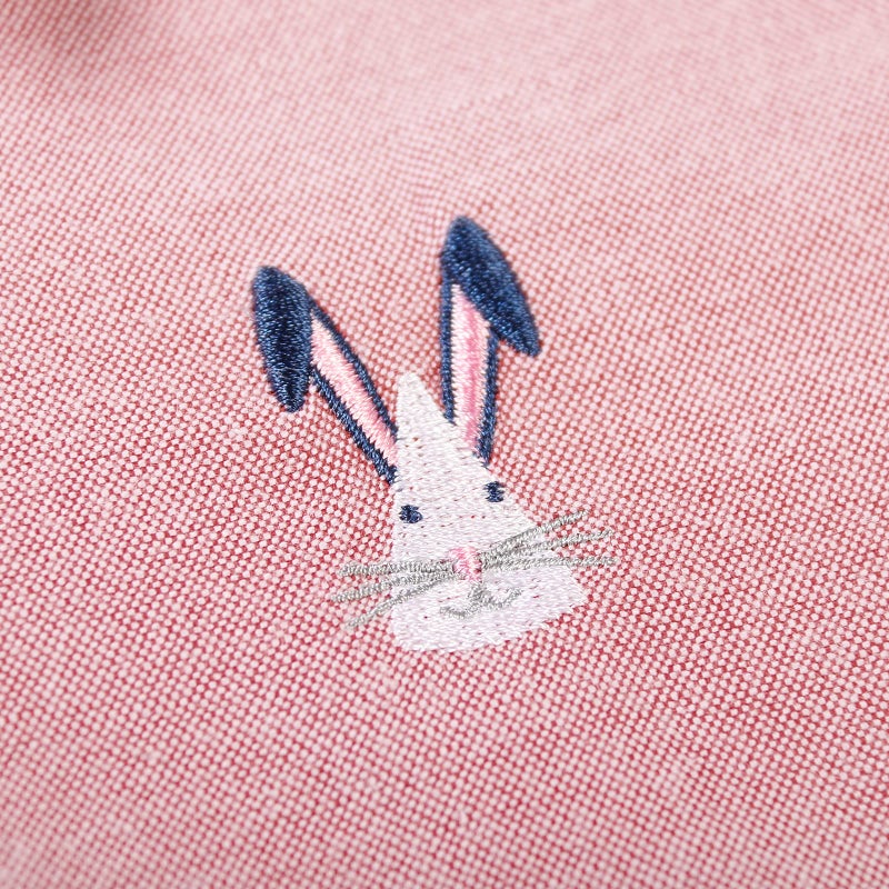 OCHENTA Toddler Boys Oxford Easter Dress Shirts Button Down Long Sleeve Kids Casual Cute Rabbit Pink 100CM - 2T - Image 5