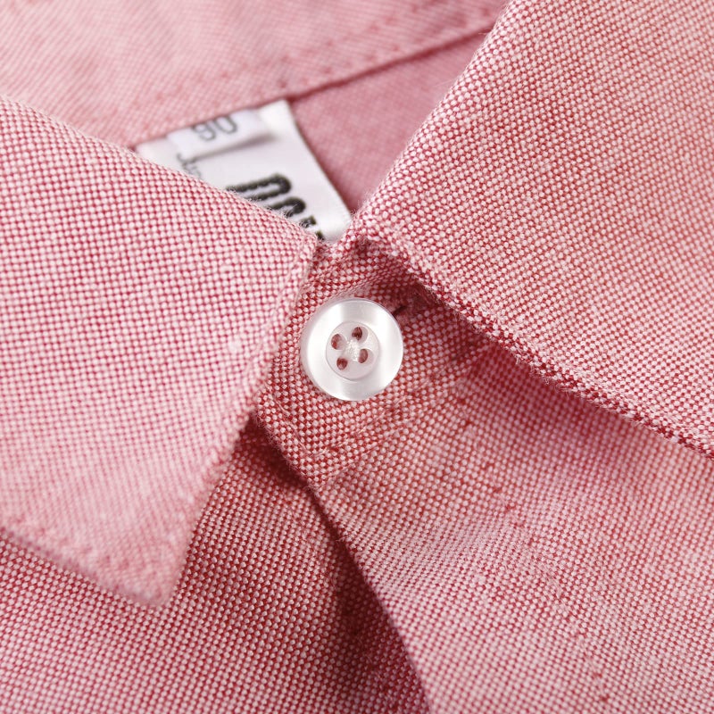 OCHENTA Toddler Boys Oxford Easter Dress Shirts Button Down Long Sleeve Kids Casual Cute Rabbit Pink 100CM - 2T - Image 4