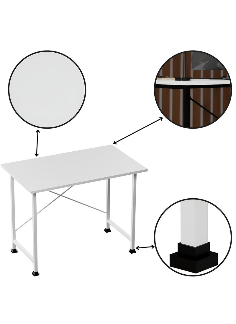 CATIVE CATIVE Study Table for Home and Office Computer Table for HomeOffice Table DesktopLaptop Table Office Desk Workstation 5 Year Warranty Milky White 100 CM  - Image 5