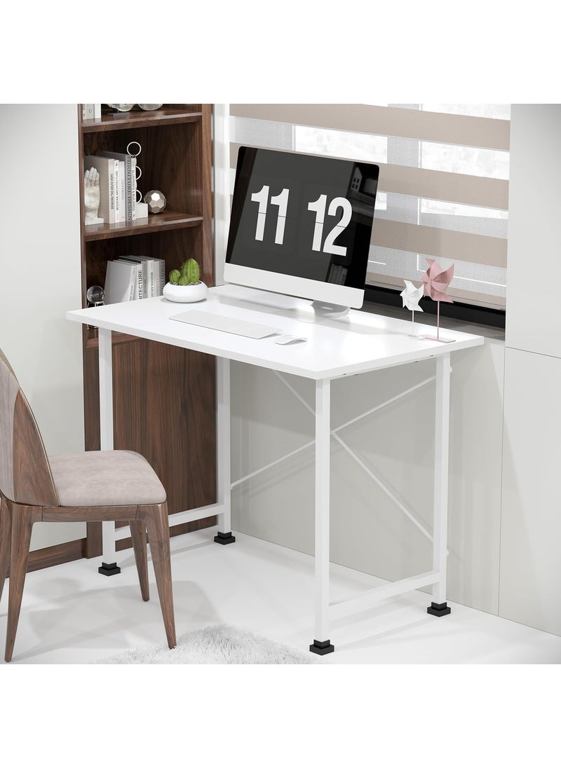 CATIVE CATIVE Study Table for Home and Office Computer Table for HomeOffice Table DesktopLaptop Table Office Desk Workstation 5 Year Warranty Milky White 100 CM  - Image 1