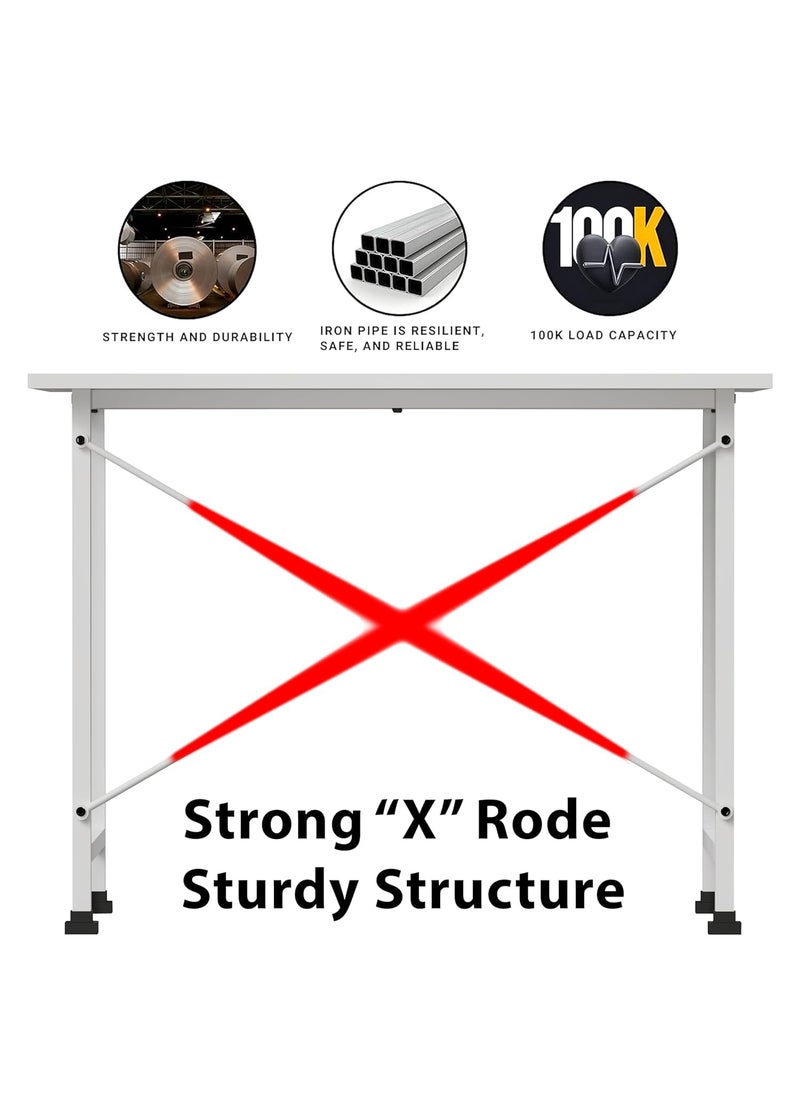 CATIVE CATIVE Study Table for Home and Office Computer Table for HomeOffice Table DesktopLaptop Table Office Desk Workstation 5 Year Warranty Milky White 100 CM  - Image 2