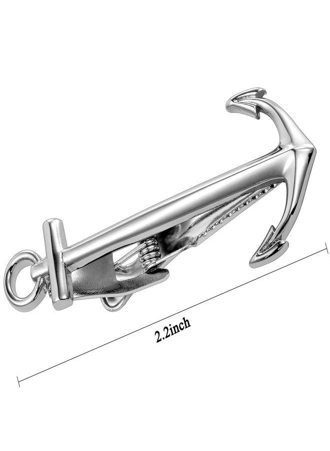 HAWSON 2.2 Inch Men's Nautical Anchor Tie Clip Silver Captain Tie Bar for Yacht Weddings, Navy Events, Holiday Durable Marine-Themed Accessories for Groomsmen & Maritime Professionals - Image 4