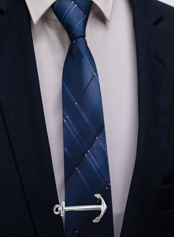 HAWSON 2.2 Inch Men's Nautical Anchor Tie Clip Silver Captain Tie Bar for Yacht Weddings, Navy Events, Holiday Durable Marine-Themed Accessories for Groomsmen & Maritime Professionals - Image 3