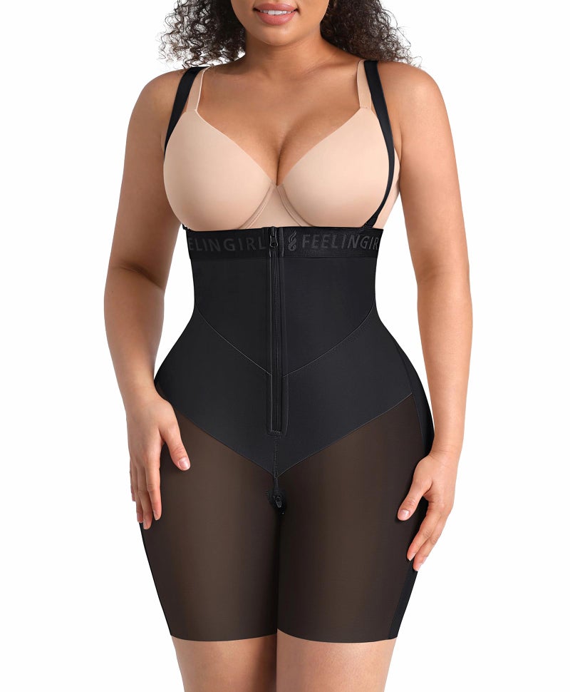 FeelinGirl Strapless Fajas Colombianas Moldeadoras for Women Shapewear Tummy Control Postpartum Faja Body Shaper Butt Lifter Black - Image 1