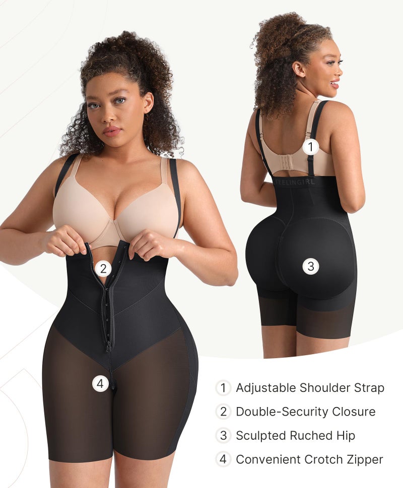 FeelinGirl Strapless Fajas Colombianas Moldeadoras for Women Shapewear Tummy Control Postpartum Faja Body Shaper Butt Lifter Black - Image 4