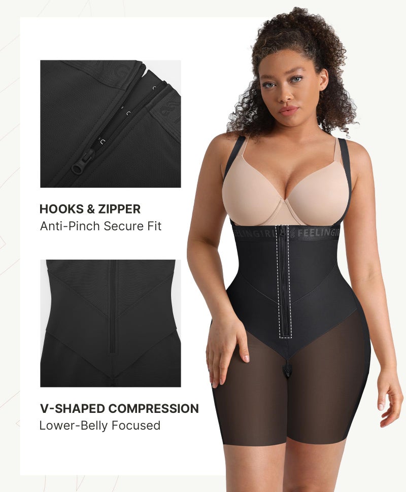 FeelinGirl Strapless Fajas Colombianas Moldeadoras for Women Shapewear Tummy Control Postpartum Faja Body Shaper Butt Lifter Black - Image 3