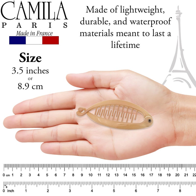 Camila Paris CP2207 French Small Banana Clip Hair Comb, Flexible for Thin Hair Ponytail Holder, Interlocking Styling Clips for Women, Made in France - Image 2