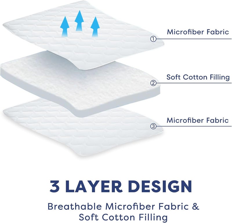 Comfyanno Quilted Daycare Cot Nap Mat for Boys Girls Soft  Breathable Gentle on Skin Extra Support  Comfort for Cozy Nap Time Sleep Fits 23 x 51 Standard Size Daycare Preschool Cot  1 Pack - Image 3