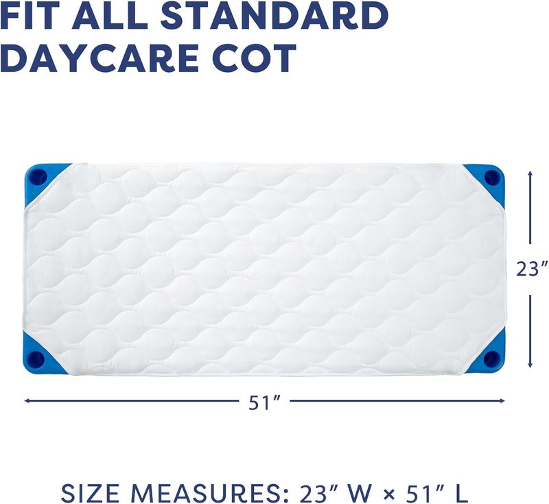 Comfyanno Quilted Daycare Cot Nap Mat for Boys Girls Soft  Breathable Gentle on Skin Extra Support  Comfort for Cozy Nap Time Sleep Fits 23 x 51 Standard Size Daycare Preschool Cot  1 Pack - Image 2