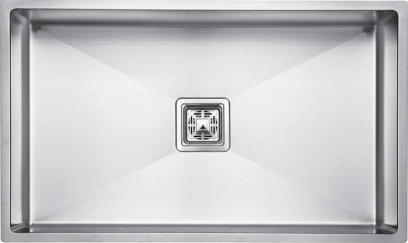 EVANEX Handmade Single Bowl Kitchen Sink - 30x20x10 inches|304 Stainless Steel Sink with Matte Finish| Kitchen Sink Including Coupling, Waste Pipe & Vegetable Washing Basket|Sink for Kitchen Basin - Image 2