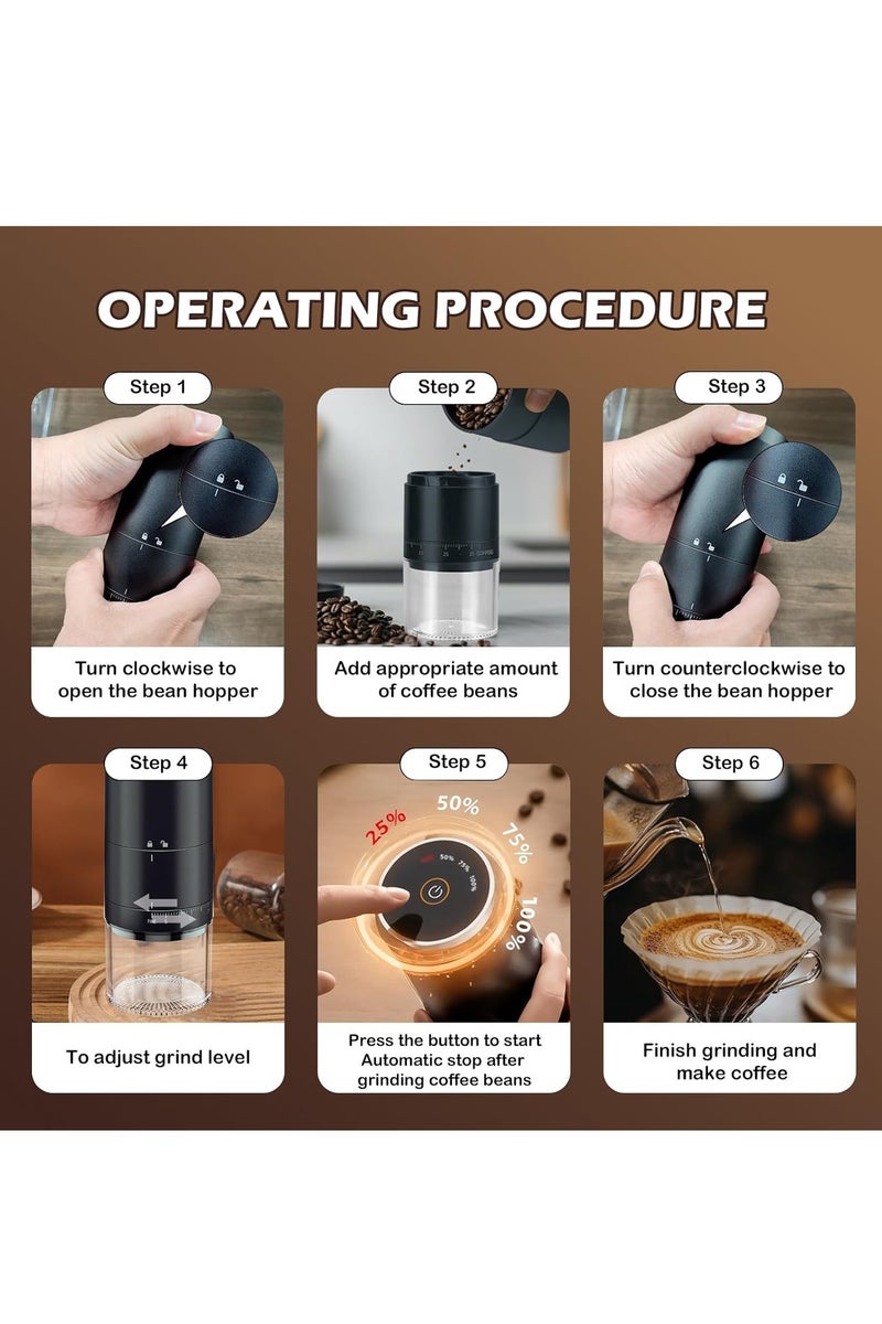 Necomi Electric Coffee Grinder, Upgraded Electric Grinder with Touch Screen, Portable Coffee Grinder, 38 Multiple External Adjustable Grinds Settings for Coffee Espresso French Press Electric Coffee Mill - Image 3