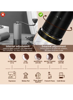 Necomi Electric Coffee Grinder Electric Grinder Electric Bean Mill Adjustable Grinds Settings for Coffee Espresso French Press Electric Coffee Mill  - Image 3
