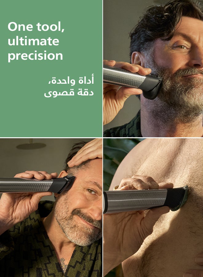 فيليبس فيليبس ماكينة عناية متعددة 20 في 1 MG9558/15 | تشذيب الوجه والشعر والجسم | شفرة OneBlade، مشط دقيق فاخر وأداة قص شعر عريضة | 120 دقيقة لاسلكيًا | مقاومة للماء | شحن USB-A | حقيبة سفر - Image 3