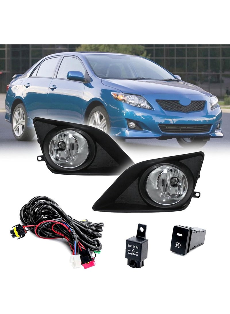Elshafey Fog Lights Assembly Driving Fog Lights Lamps For Toyota Corolla 2009-2010 |Clear Lens Front Driving Lamps - Image 1