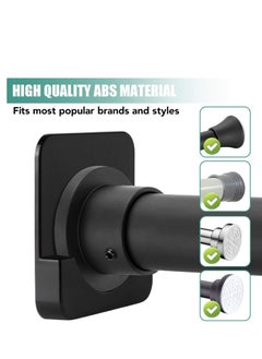 Oasisgalore 4 Pack Black Adhesive Shower Curtain Rod Mount Holder for Wall Shower Rod Tension Retainer  - Image 2