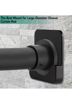 Oasisgalore 4 Pack Black Adhesive Shower Curtain Rod Mount Holder for Wall Shower Rod Tension Retainer  - Image 5