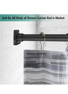 Oasisgalore 4 Pack Black Adhesive Shower Curtain Rod Mount Holder for Wall Shower Rod Tension Retainer  - Image 4