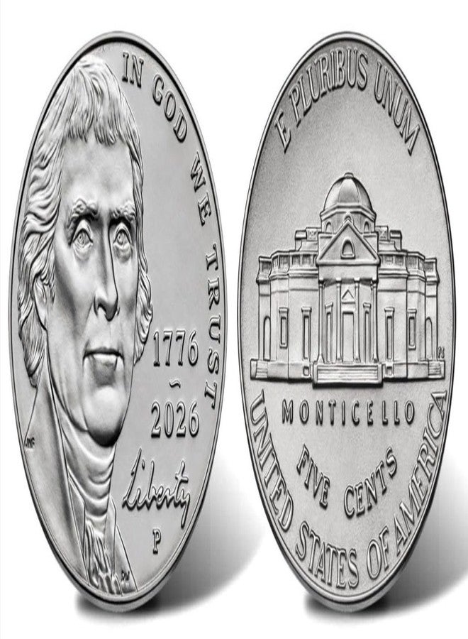 Merrick Mint Jefferson Nickel 1776-2026 America 250th Anniversary 1-Year Issue Uncirculated Roll Philadelphia Mint (P Mint) - Image 3