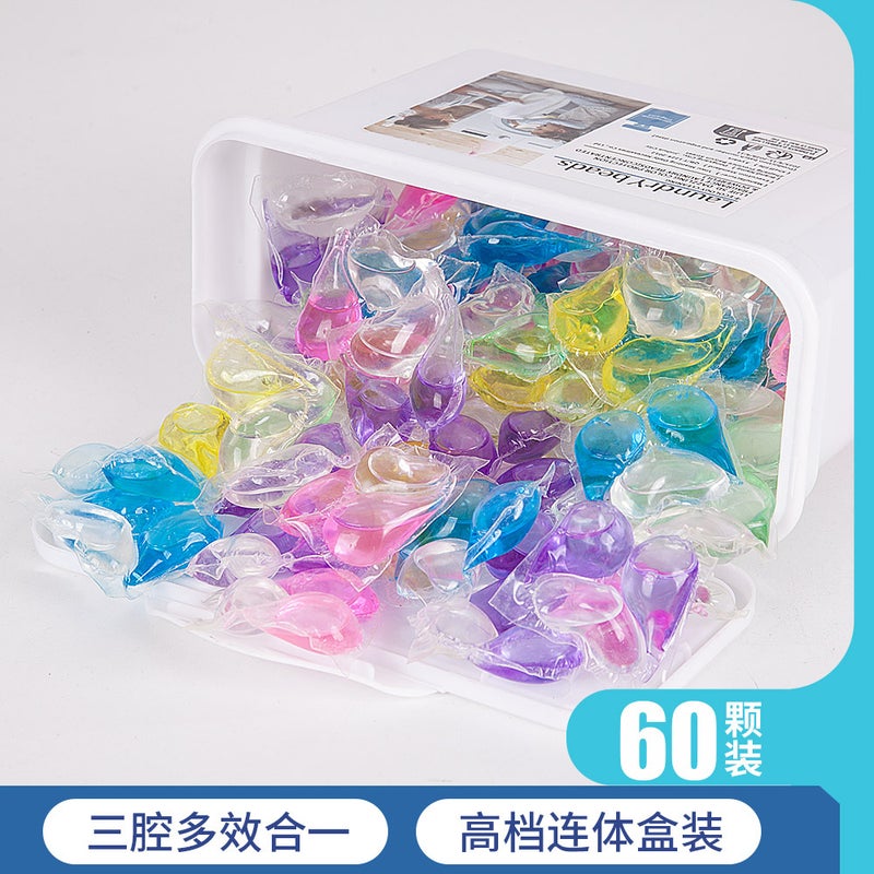 8-12G Three-Chamber Laundry Beads Boxed Lasting Fragrance Household Concentrated Laundry Detergent Beads Can Be Sent On Behalf - Image 1